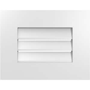 18 in. x 14 in. Rectangular White PVC Paintable Gable Louver Vent Functional
