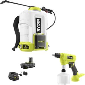 ONE+ 18V Cordless Battery 4 Gal. Backpack Sprayer and Compact Chemical Sprayer with 2.0 Ah Battery and Charger