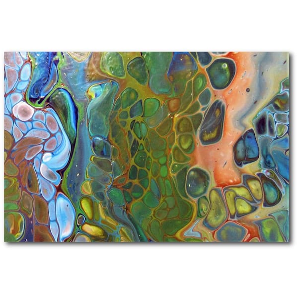 Courtside Market Turtle's Paradise 2-Gallery-Wrapped Canvas Abstract Wall Art 18 in. x 12 in.