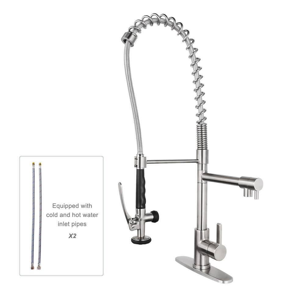 ALEASHA Single Handle Pull Out Sprayer Kitchen Faucet Deckplate