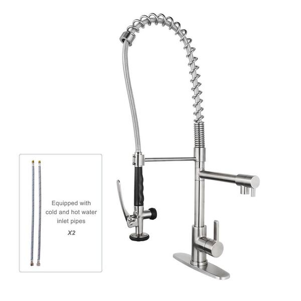 ALEASHA Single Handle Pull Out Sprayer Kitchen Faucet Deckplate