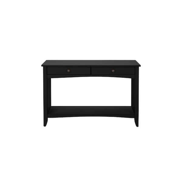 StyleWell Cedar Springs Charcoal Black 2-Drawer Wood Console Table (47.5 in. W x 30 in. H)