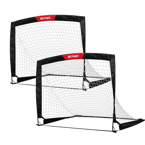 Net Playz Soccer Goal 4 ft. x 3 ft. Easy Fold-Up Portable Training (Set of 2)