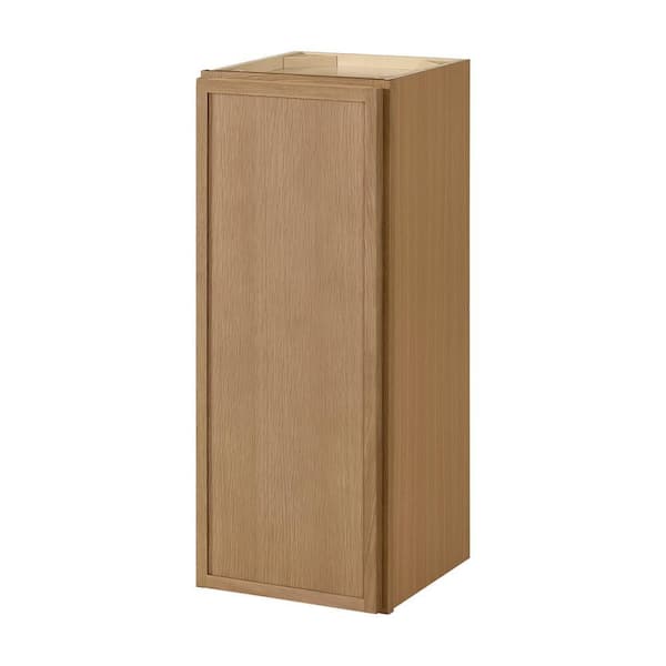 Leyton 12 in. W x 12 in. D x 30 in. H Ready to Assemble Plywood Slim Shaker Wall Kitchen Cabinet in White Oak