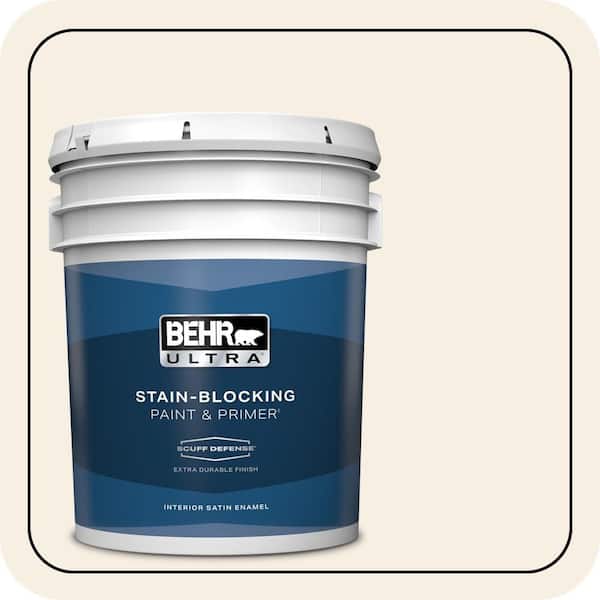 BEHR ULTRA 5 gal. #ECC-50-2 Rustic Cream Extra Durable Satin Enamel Interior Paint & Primer