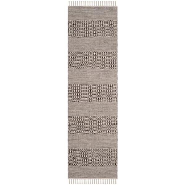 SAFAVIEH Montauk Ivory/Anthracite 2 ft. x 6 ft. Geometric Runner Rug