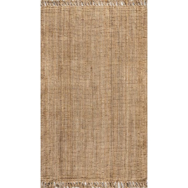 JONATHAN Y Para Chunky with Fringe Natural 8 ft. x 10 ft. Area Rug