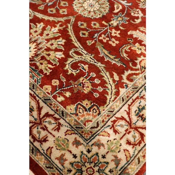 Tibetan Peach/Light Green 2.1 ft. x 12 ft. Border Runner Rugs