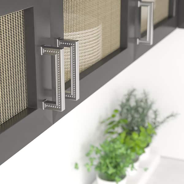 Torcello Collection 3-3/4 in. (96 mm) Classic Brushed Nickel Rectangular Cabinet Bar Pull