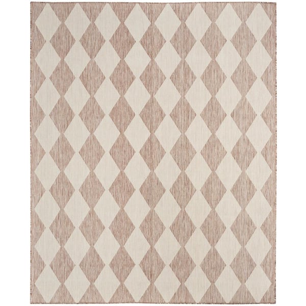 Nourison Positano Beige 9 ft. x 12 ft. Diamond Contemporary Area Rug