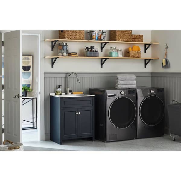 Glacier Bay 28 in. W Drop-In Laundry Sink with Faucet and Ready to