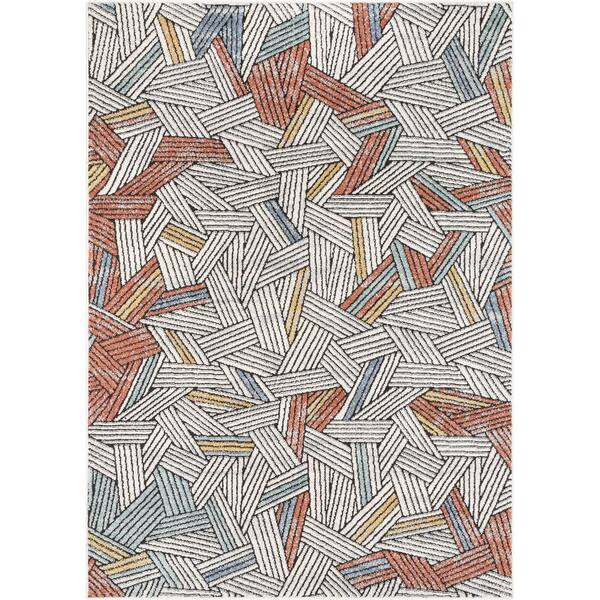 Well Woven Envie Varese Red 9 ft. 3 in. x 12 ft. 2 in. Abstract Geometric Stripes Area Rug