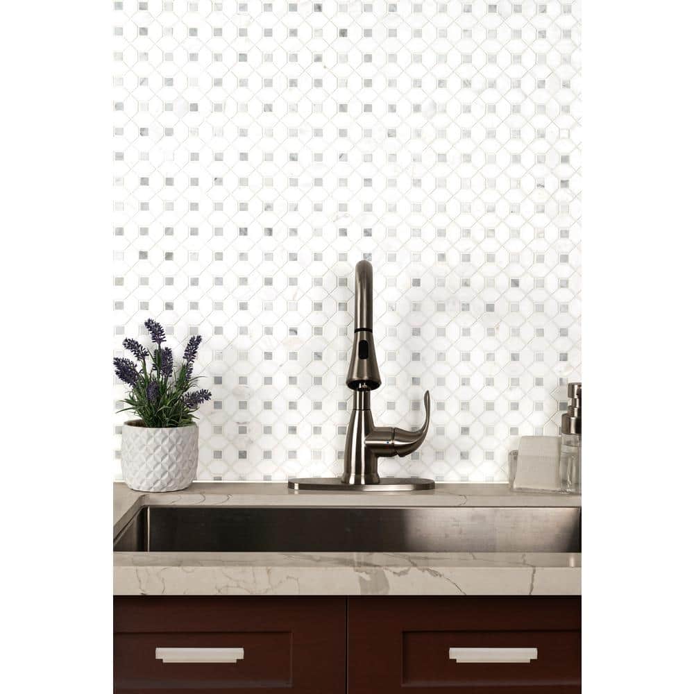 Bianco Dolomite Polished Marble 12x12 Mosaic Tile