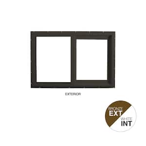71.5 in. x 35.5 in. Select Series Vinyl Horizontal Sliding Left Hand Bronze Window with White Int, HP2+ Glass and Screen