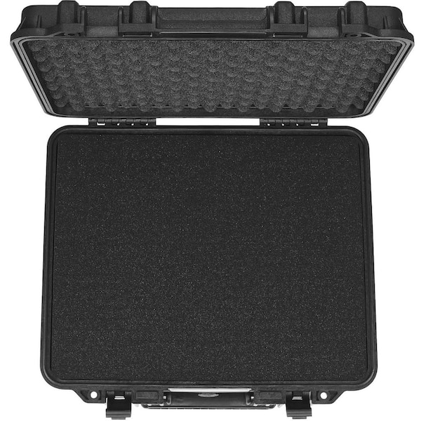 SKYSHALO Hard Pistol Cases with Pre-cut PU Foam, 19.3 in. Black Waist pack Waterproof and Dustproof Hard Gun Case for 6 Pistol