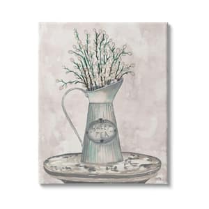 Pussy Willow Tea Country Jar Painting By Elizabeth Medley Unframed Print Architecture Wall Art 16 in. x 20 in.