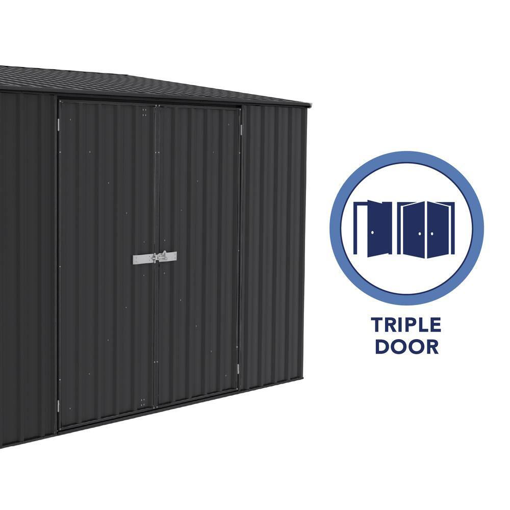 Durango 10' x 5' Gray Metal Bike Shed with Double Doors
