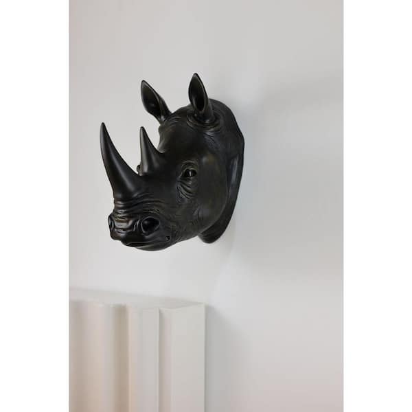 HI-LINE GIFT LTD. Black 14.56 in. x 12.99 in. Rhinoceros Head