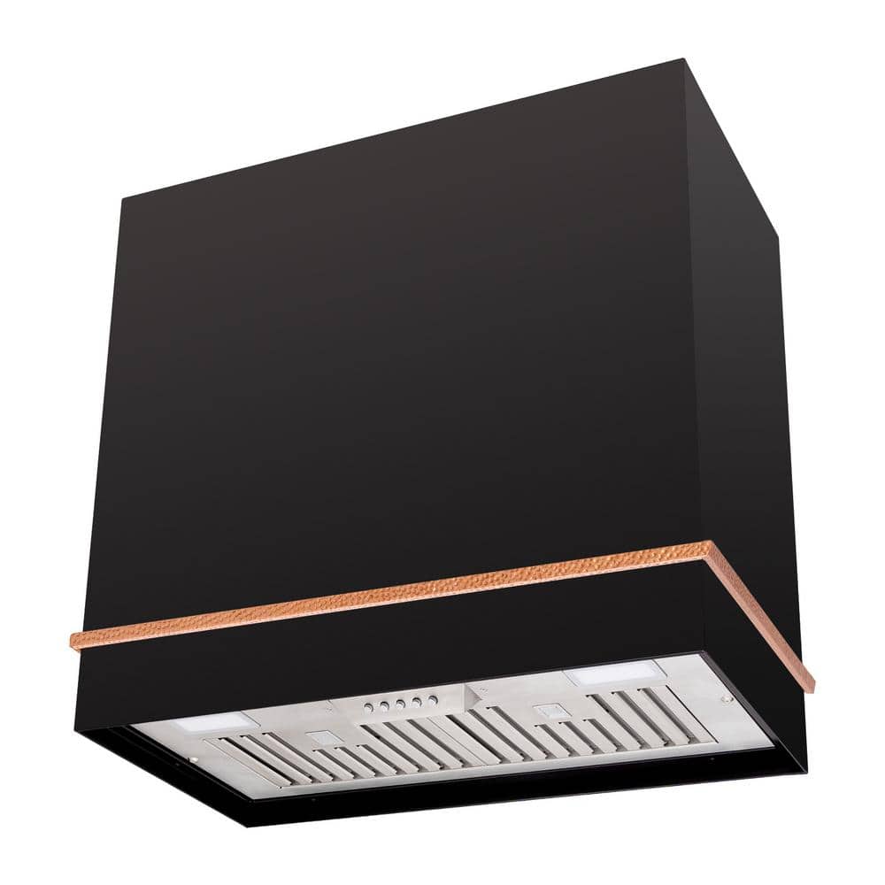 Akicon 30" Black Stainless Steel Wall Mount Range Hood