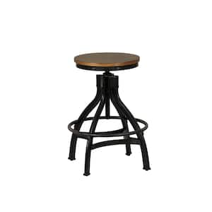 Harlan 24 in - 29 in. Seat Height Black Metal frame Adjustable Backless Stools (Set of 2)