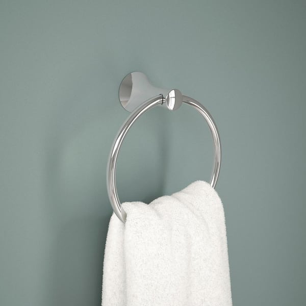 Greydon Wall Mounted Round Closed Towel Ring Bath Hardware Accessory in Polished Chrome
