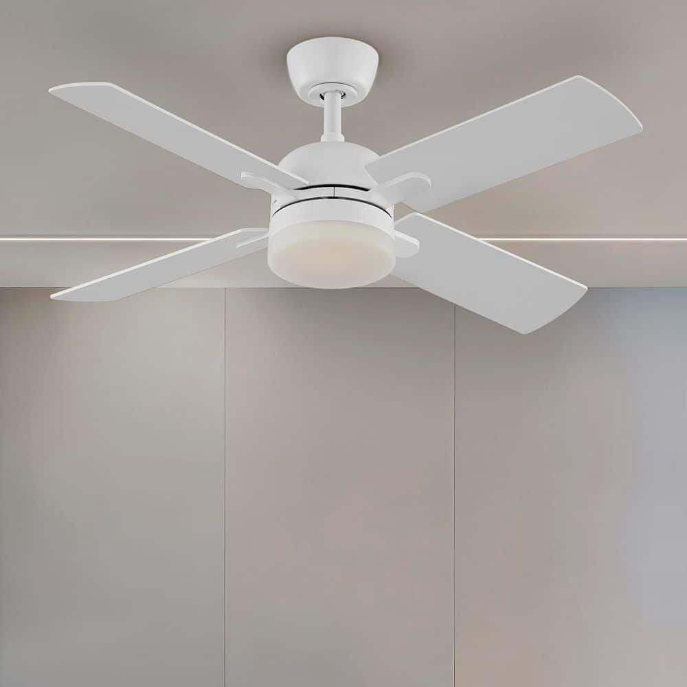 Hampton Bay Letta 42 in. LED Indoor Matte White Downrod Mount