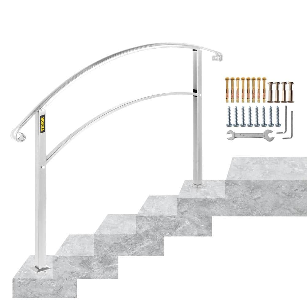 VEVOR Handrails for Outdoor Steps Fit 4 to 5 Steps Outdoor Stair ...