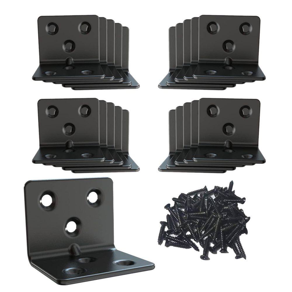 1.5x1.2x1.2 Inch Corner Bracket Heavy Duty Metal Shelf Supporter Hidden L Shape Black Shelf Bracket 16pcs price history on PriceWatchPro