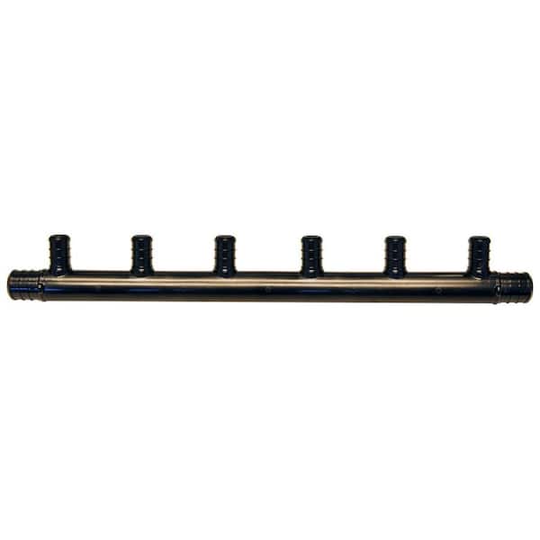 Apollo 3/4 in. x 1/2 in. Poly Alloy Barb x PEX-B 6-Port Open Manifold