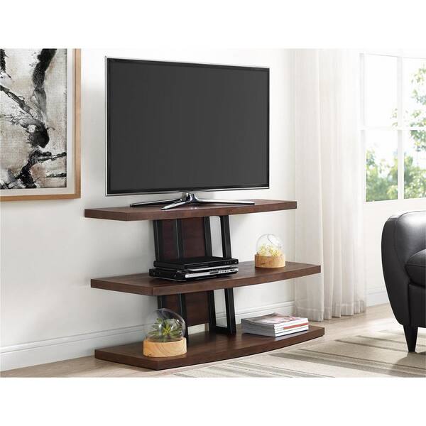 Ameriwood Home 55 in. Castling Espresso and Black TV Stand