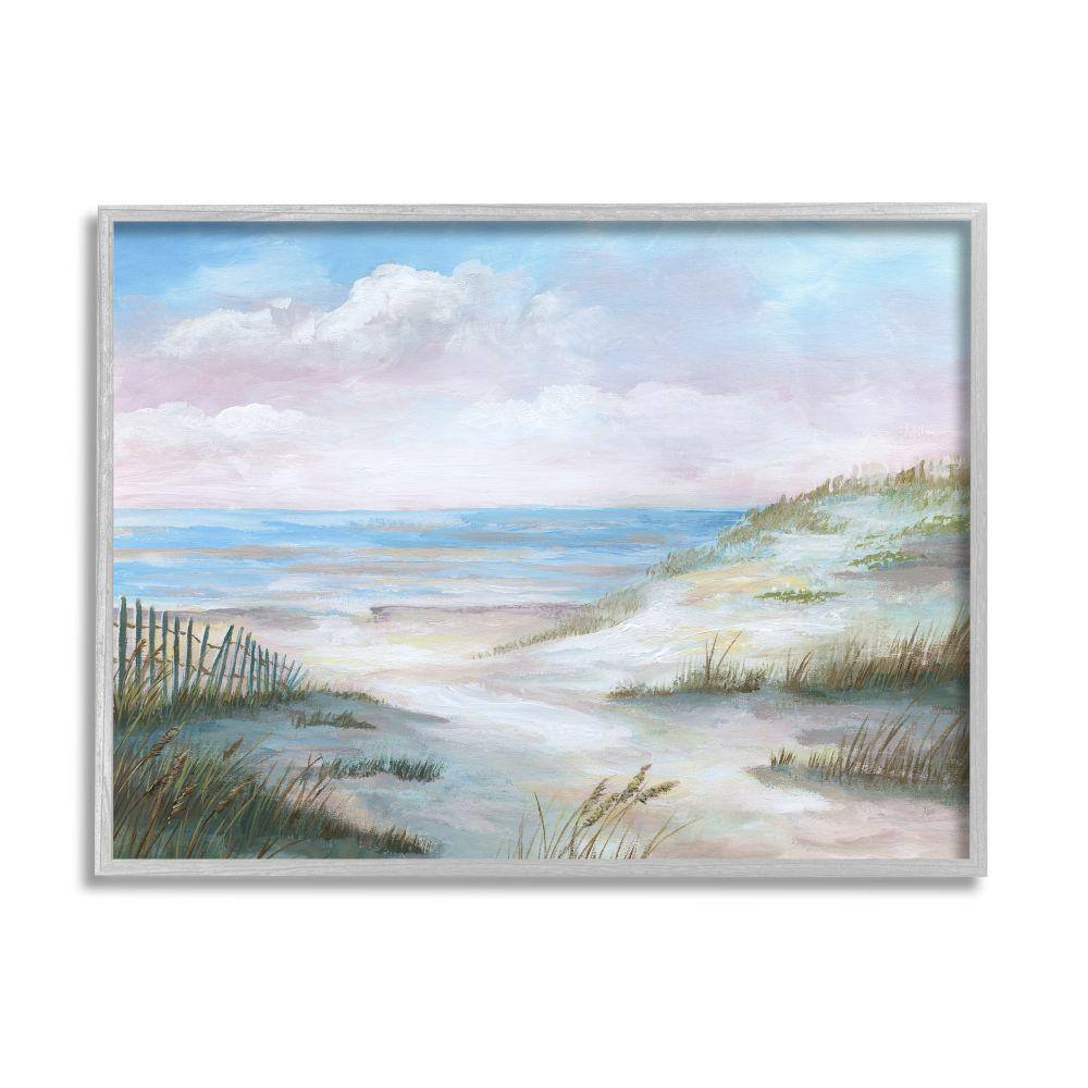 Rolling Beach Sand Dunes Soft Pink Beach Sky By Nan Framed Print Nature Texturized Art 24 in. x 30 in. price history on PriceWatchPro