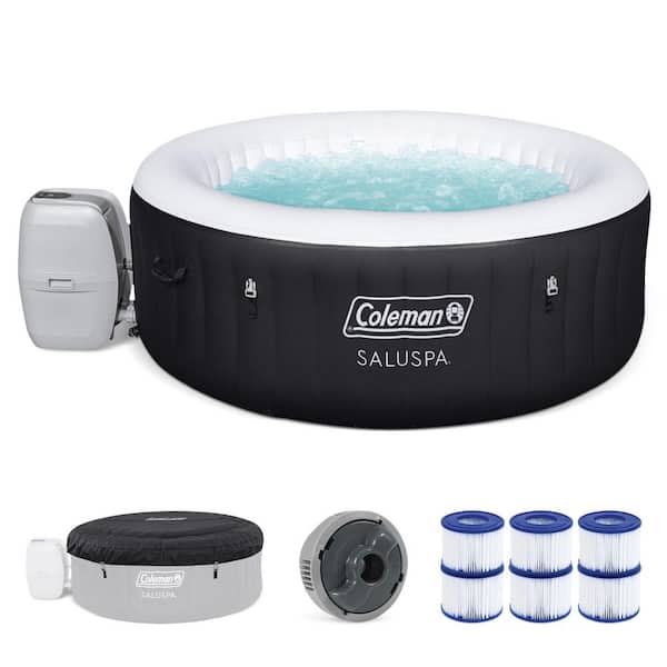 SaluSpa 4-Person 60-Jet Inflatable Hot Tub Spa with 3-Filter Cartridge Refills
