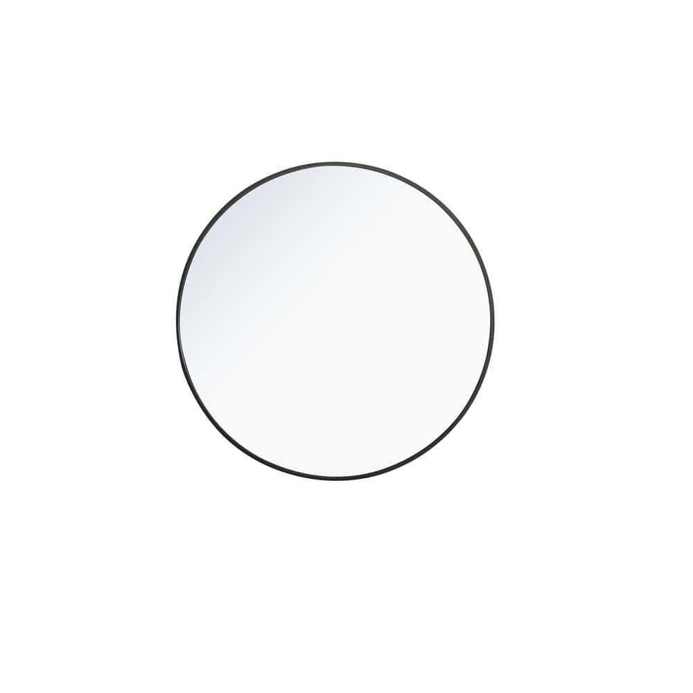 Medium Round Black Modern Mirror (32 in. H x 32 in. W)