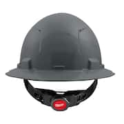 BOLT Gray Type 1 Class C Full Brim Vented Hard Hat with 4-Point Ratcheting Suspension (10-Pack)