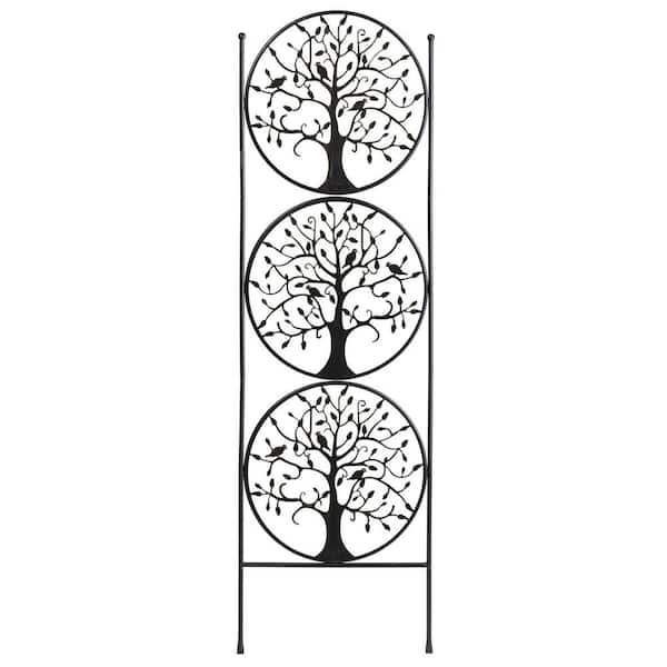 Evergreen Tree of Life Trio 80 in. Metal Trellis