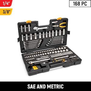 1/4 in. and 3/8 in. Drive 72-Tooth 6-Point Professional Tool Set (168-Piece)