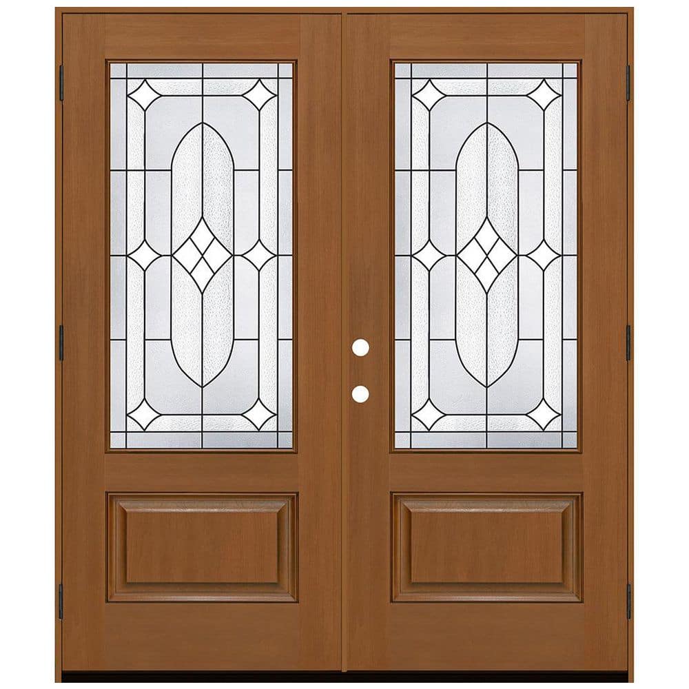 Regency 64 in. x 80 in. 3/4L Axis Glass LHOS AutumnWheat Stain Fiberglass Double Prehung Front Door with 6-9/16 Jamb price history on PriceWatchPro