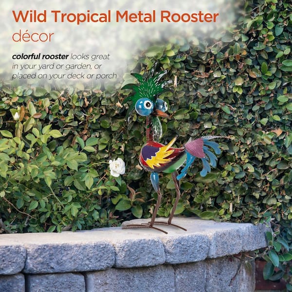 Alpine Corporation 19 in. Tall Indoor/Outdoor Wild Tropical Metal