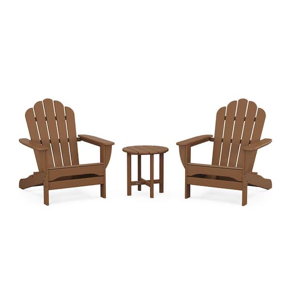 Trex Outdoor Furniture Tree House 3-Piece Plastic Patio Conversation Set in Oversized Adirondack Monterey Bay