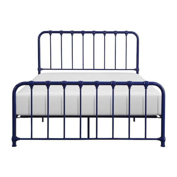 EVERGLADE HOME Jocelyn Navy Blue Metal Frame Full Platform Bed