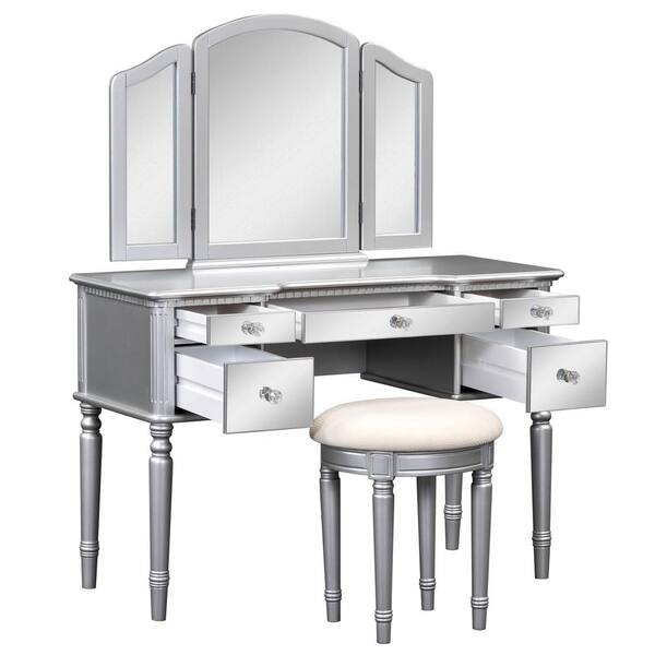 Polibi Silver 43 In Dressing Table Set