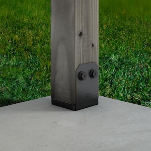 Outdoor Accents Avant Collection ZMAX, Black Powder-Coated Post Base for 6x6 Nominal Lumber