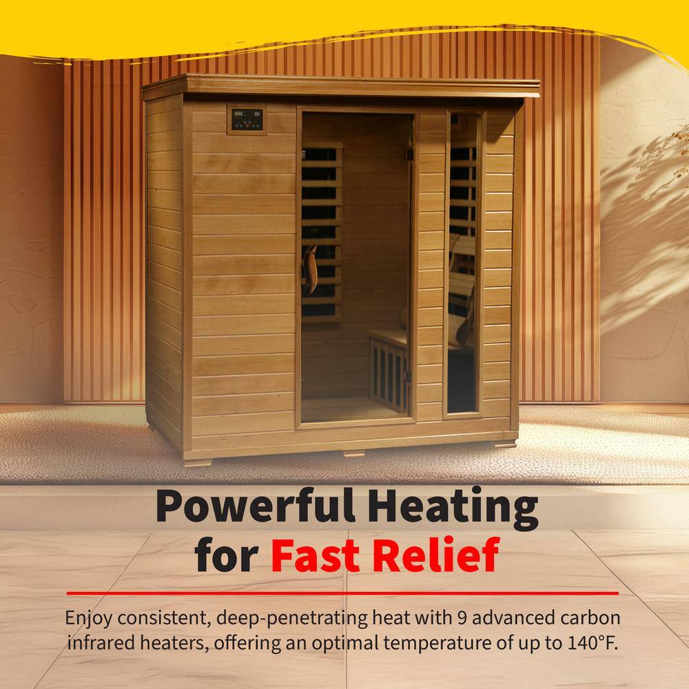 Luxurious 4-Person Hemlock Carbon Infrared Home Sauna
