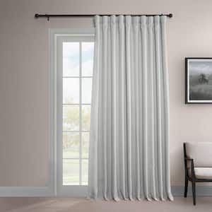Oyster White Faux Linen Extra Wide Room Darkening Curtain - 100 in. W X 84 in. L (1 Panel)