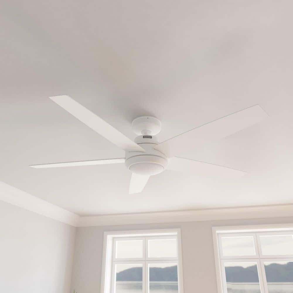 52" Fresh White Metal Ceiling Fan with LED Light and Remote