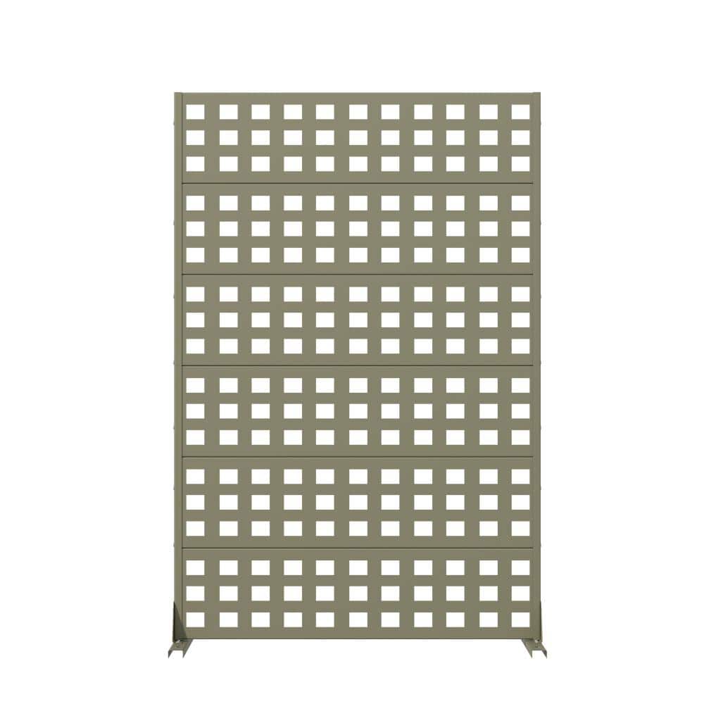 72 in. H x 47 in. W Outdoor Olive Galvanized Steel Decorative Garden Fence Privacy Screen price history on PriceWatchPro