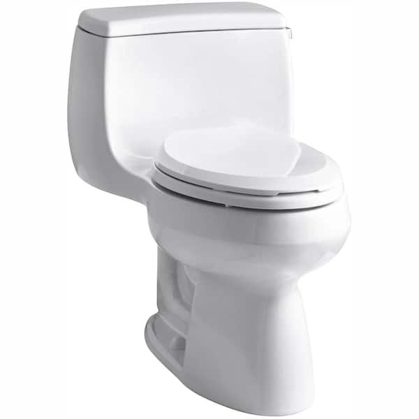 KOHLER Gabrielle 1-Piece 1.28 GPF Single Flush Elongated Toilet with AquaPiston Flushing Technology in White, Seat Included