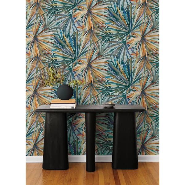 Corifa Sea Green Palm Leaf Wallpaper