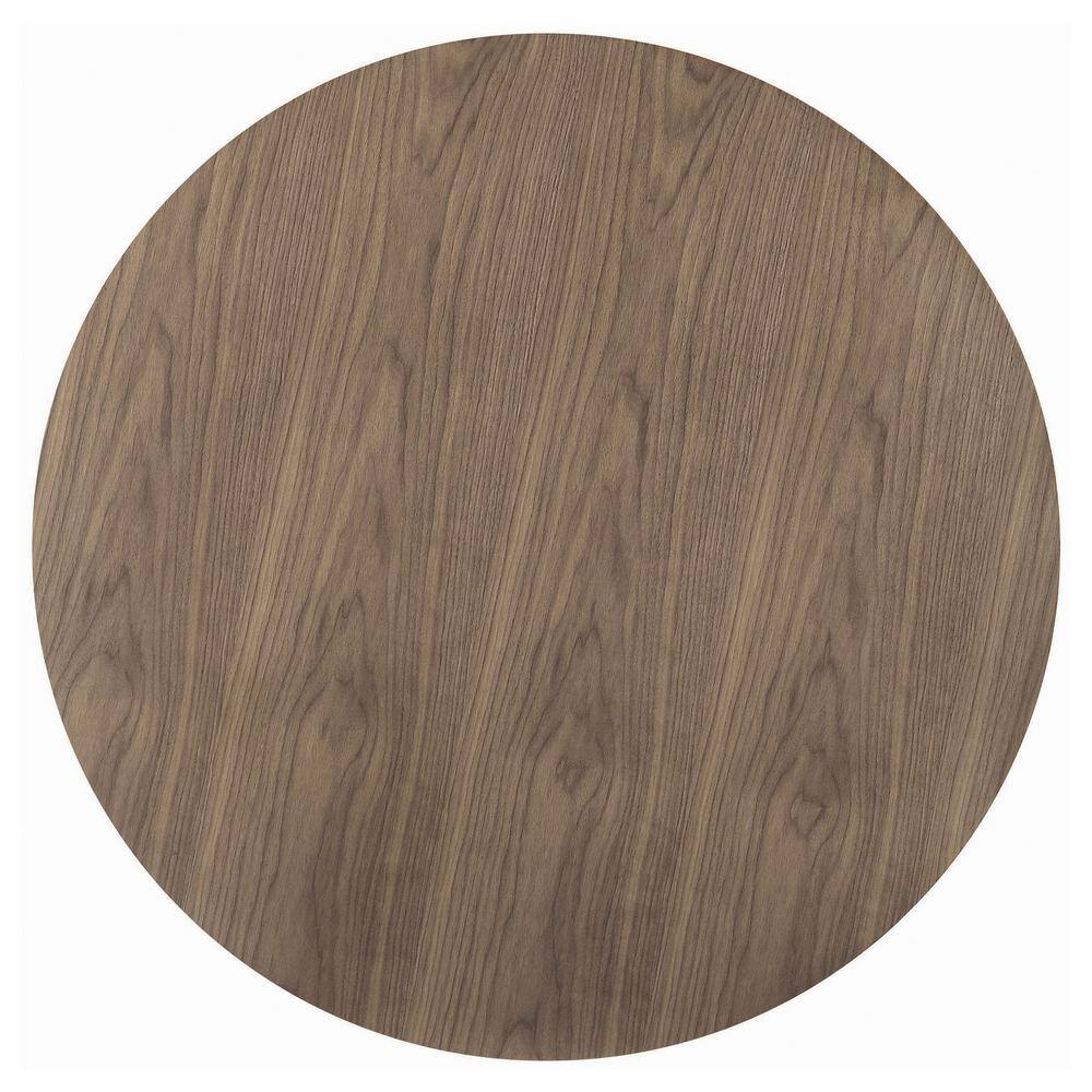 Cora 40'' Round Walnut and Black Dining Table