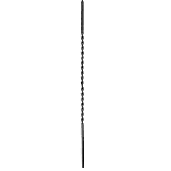 arteferro 44 in. x 1/2 in. 24 in. Single Twist Classic Black Powder Coated Wrought Iron Baluster